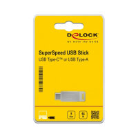 STICK DELOCK USB 3.2 Gen 1 USB-C + Typ-A Speicherstick 64GB - Metallgehuse
