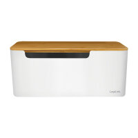 Management Cable Box Bambus-Deckel 320 x 140 x 130mm LogiLink White