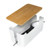 Management Cable Box Bambus-Deckel 320 x 140 x 130mm LogiLink White