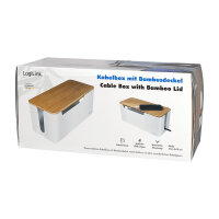 Management Cable Box Bambus-Deckel 320 x 140 x 130mm LogiLink White