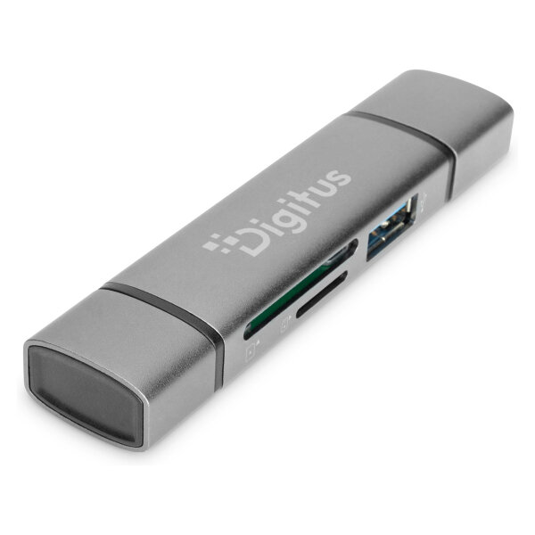 DIGITUS Reader USB-C + USB 3.0, SD + Micro SD + USB3.0 OTG