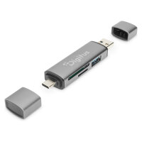 DIGITUS Reader USB-C + USB 3.0, SD + Micro SD + USB3.0 OTG