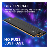 16 GB Crucial Pro Modul - DIMM 288-PIN Low Profile - 6000 MHz / PC5-48000 - CL48 - 1.1 V - ungepuffert - on-die ECC - mattschwarz