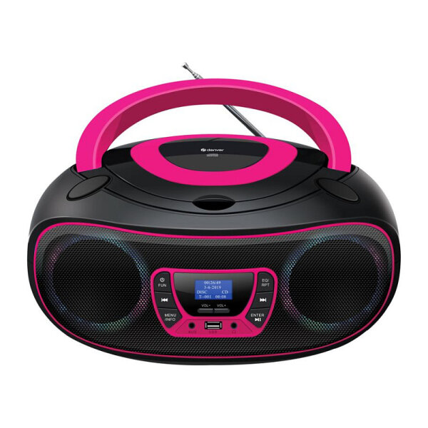 Denver DAB+ Boombox Mit DAB+/FM-Radio, Bluetooth-Funktion,pink