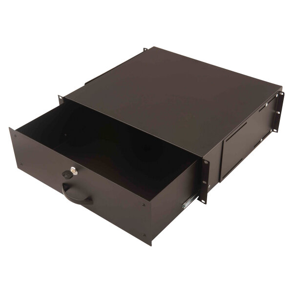 DIGITUS Schublade 3HE 483mm schwarz abschließbar