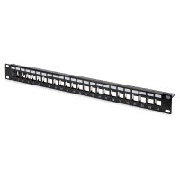 DIGITUS Patchpanel 1HE 24-Port Modular Patchpanel schwarz
