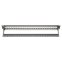 DIGITUS Patchpanel 1HE 24-Port Modular Patchpanel schwarz