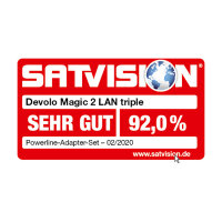 devolo Magic 2 LAN triple Powerline Starter Kit Powerline bis zu 2.400 Mbit/s, 3x Gigabit LAN (pro Einheit)
