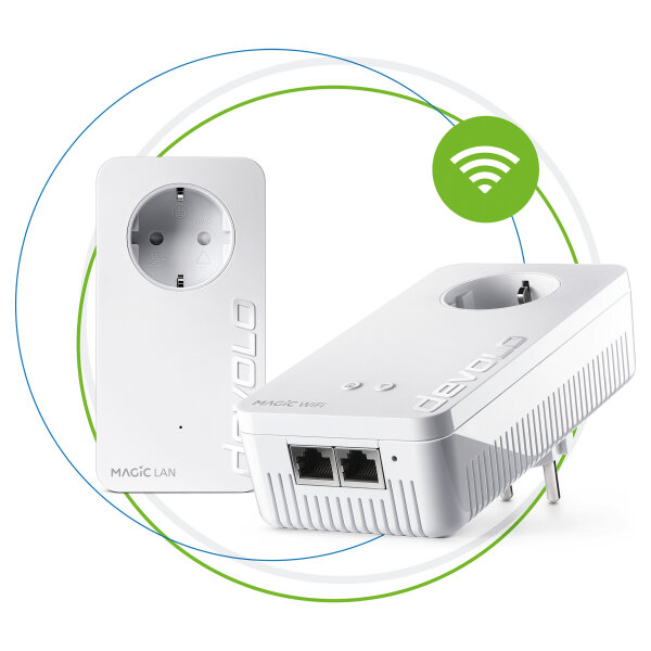devolo Magic 2 WiFi next Powerline Starter Kit 1x devolo Magic 2 WiFi next Adapter, 1x devolo Magic 2 LAN Adapter