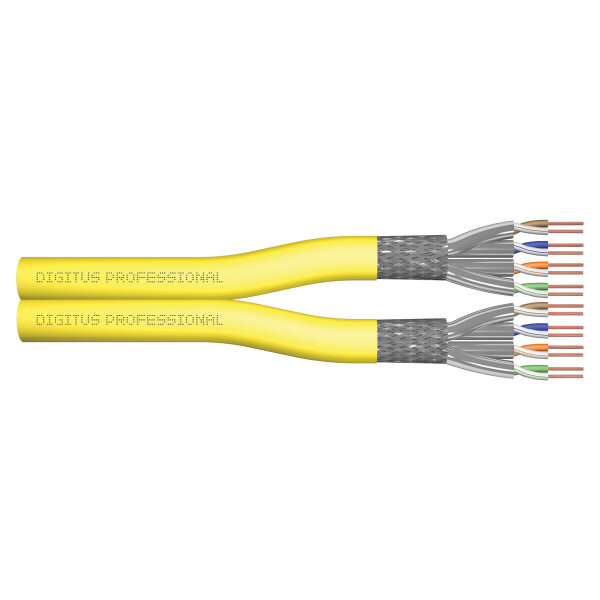 DIGITUS Verlegekabel Cat7a S/FTP duplex 500m gelb AWG22/1 (Speditionsversand)