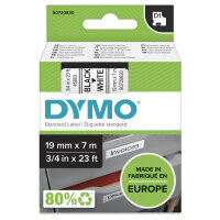 Dymo LabelWriter - D1 Etiketten Glanzband - 19 mm x 7 m - Schwarz auf Weiß - (S0720830)