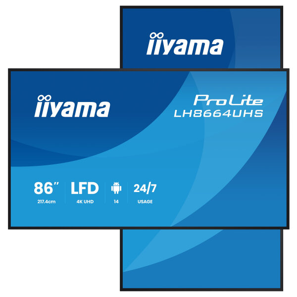 iiyama 217,4cm(85,6") LH8664UHS-B3AG 16:9 2xHDMI+USB-C (Speditionsversand)
