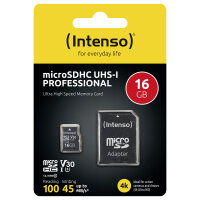 Z MicroSDHC 16GB Intenso UHS-I C10 90MB/S inkl. SD-Adapter