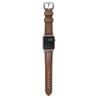 Nomad Strap Trad. Lthr. Brown Connect. Silver 42/44/45/49mm