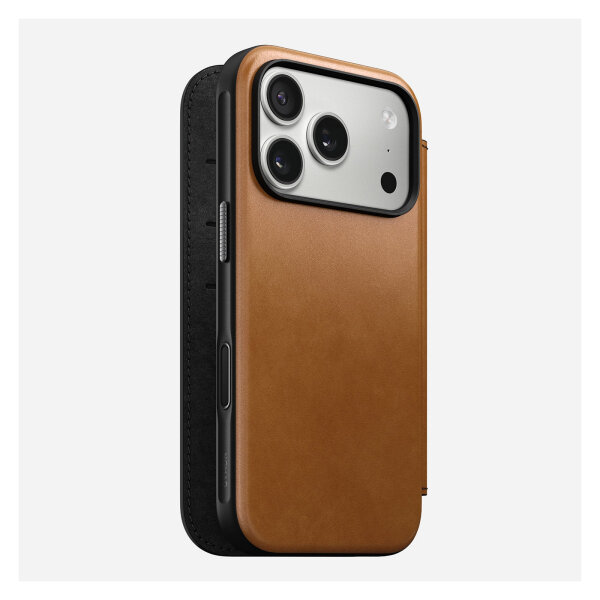 Nomad Modern Leather Folio iPhone 17 Pro English Tan