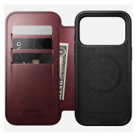 Nomad Modern Leather Folio iPhone 17 Pro Burgundy Horween