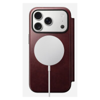 Nomad Modern Leather Folio iPhone 17 Pro Burgundy Horween