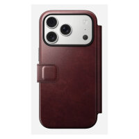 Nomad Modern Leather Folio iPhone 17 Pro Burgundy Horween