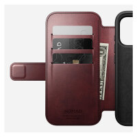 Nomad Modern Leather Folio iPhone 17 Pro Burgundy Horween