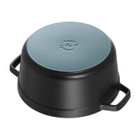 Staub La Cocotte 24cm rund. schwarz. Gusseisen