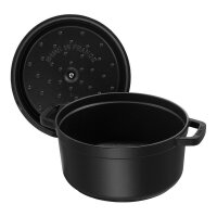 Staub La Cocotte 24cm rund. schwarz. Gusseisen