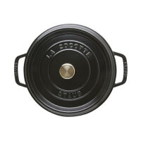 Staub La Cocotte 24cm rund. schwarz. Gusseisen