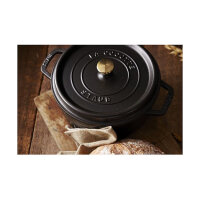 Staub La Cocotte 24cm rund. schwarz. Gusseisen