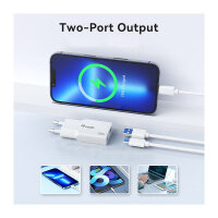 Equip Ladegerät 2Port USB-C PD3.0/USB-A GaN Slim 20W weiß