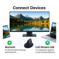 Equip Ergonomische Maus DM 2.4GHz+BT 6Button Rechts schwarz