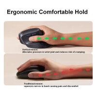 Equip Ergonomische Maus DM 2.4GHz+BT 6Button Rechts schwarz