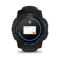 Garmin Instinct® AMOLED black mit Silikon-Wechselarmband 26 mm bolt blue