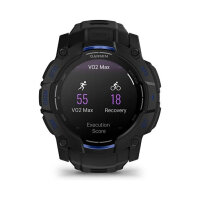 Garmin Instinct® AMOLED black mit Silikon-Wechselarmband 26 mm bolt blue