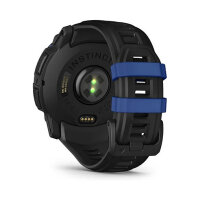 Garmin Instinct® AMOLED black mit Silikon-Wechselarmband 26 mm bolt blue