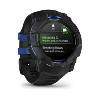 Garmin Instinct® AMOLED black mit Silikon-Wechselarmband 26 mm bolt blue