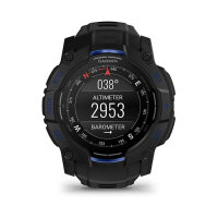 Garmin Instinct® AMOLED black mit Silikon-Wechselarmband 26 mm bolt blue