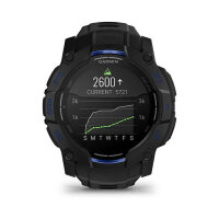 Garmin Instinct® AMOLED black mit Silikon-Wechselarmband 26 mm bolt blue