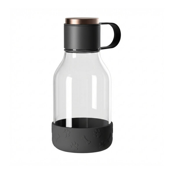 Asobu - Dog Bowl - Flasche aus Tritan mit Hundenapf 1,5 Liter Schwarz