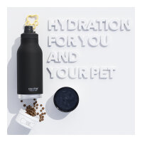 Asobu - Dog Bowl Buddy - Edelstahlflasche mit 2 Npfen Schwarz