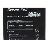Green Cell Ersatzbatterie AGM02 6V/4,5Ah