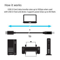 Club3D Kabel USB 3.1 Typ C > USB Typ B 1.0m St/St