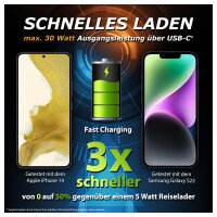 PEDEA 30W USB-C (PD) Schnellladegerät - 2-Ports Mehrfach Handy-Ladegerät mit USB-C und USB-A, weiß