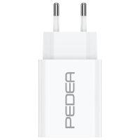 PEDEA 20W USB-C (PD) Schnellladegerät - 2-Ports Mehrfach Handy-Ladegerät mit USB-C und USB-A, weiß