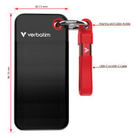 1TB Verbatim Pocket USB 3.2 Typ-C schwarz-rot