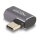 DELOCK USB Adapter 40 Gbps USB Type-C PD 3.0 100 W Stecker zu Buchse gewinkelt links / rechts 8K 60 Hz Metall