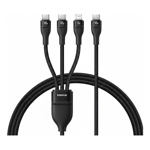 Baseus Rapid Series 3-in-1 USB-A 100W 1.5m, Schwarz