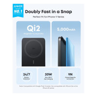 ANKER Nano Powerbank 5.000mAh 15W Slim magnetisch ultra-slim 0,86cm flach Qi2 schwarz