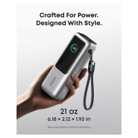 ANKER PowerBank 25.000mAh 165W 3x 100W USB-C 1x USB-A Smart Display zwei integrierte Ladekabel silber