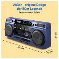 Medion LIFE® P66538 Retro-Boombox blau