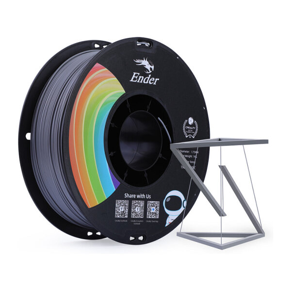 Creality PLA+ Filament, 3D-Filament (grau, 1 kg, 1,75 mm, auf Rolle)