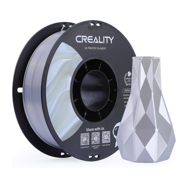 Creality CR-Silk PLA Filament Silber, 3D-Filament (1 kg, 1,75 mm, auf Rolle)